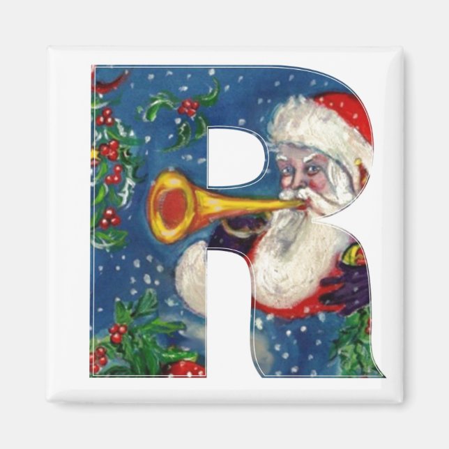 CHRISTMAS R SCHREIBEN / SANTA BUGLER MONOGRAMM MAGNET (Vorne)