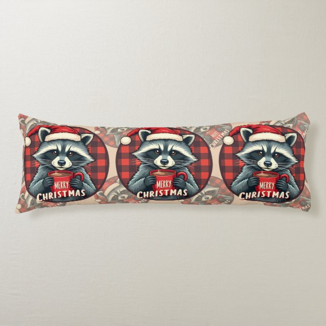 Christmas Raccoon Cocoa Cheer Seitenschläferkissen (Vorderseite)