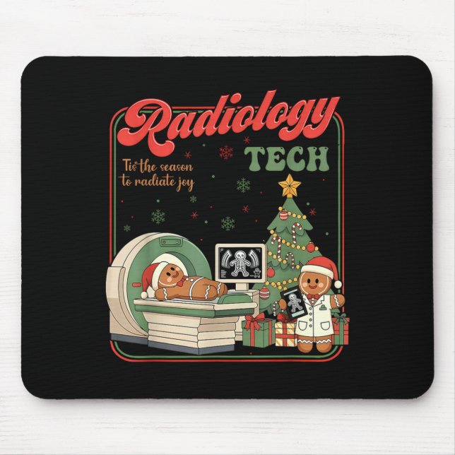 Christmas Radiology Tech Funny Gingerbread Man Rad Mousepad (Vorne)