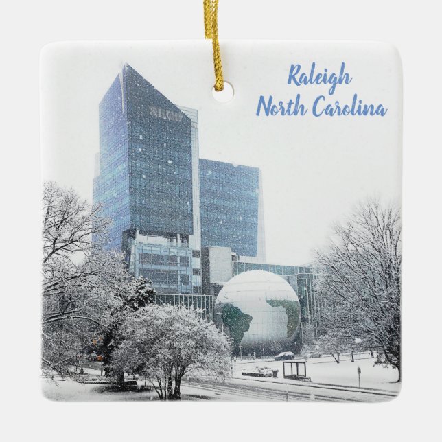 Christmas Raleigh NC Science Museum Globe Keramikornament (Vorderseite)