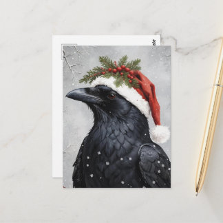 Christmas Raven Postkarte