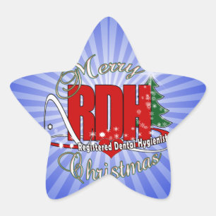 CHRISTMAS RDH Registered Dental Hygienic Stern-Aufkleber