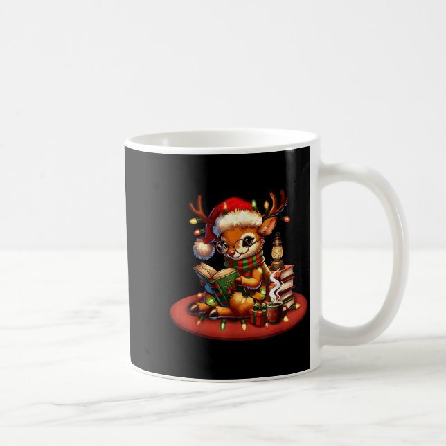 Christmas Reading Book Lovers Bookworm Coffee Rein Kaffeetasse (Rechts)