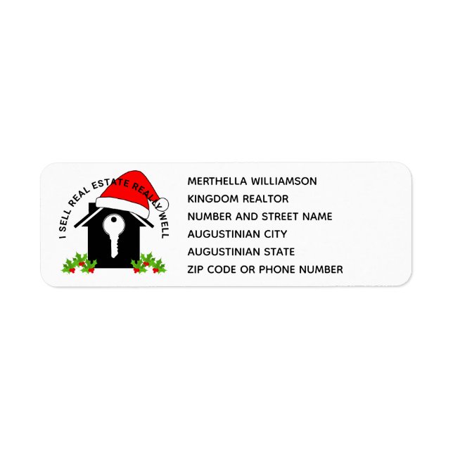 Christmas Real Anwesen Agent Realtor Rücksendeadre (Vorne)