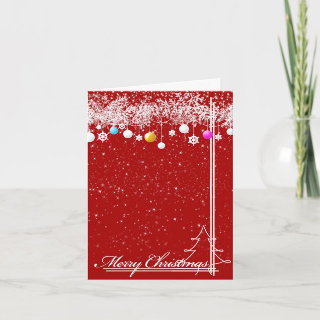 Christmas Red and White Celebration Karte (Vorderseite)