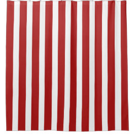 Christmas Red and White Vertical Striped Stylish Duschvorhang