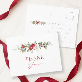 Christmas Red Berry Thank You Card Postkarte