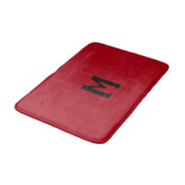 Christmas Red Black Monogram Badematte