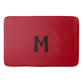 Christmas Red Black Monogram Badematte