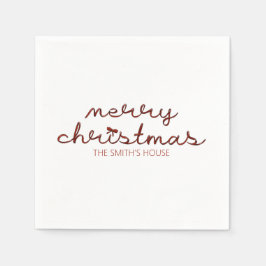 Christmas Red Bow Serviette