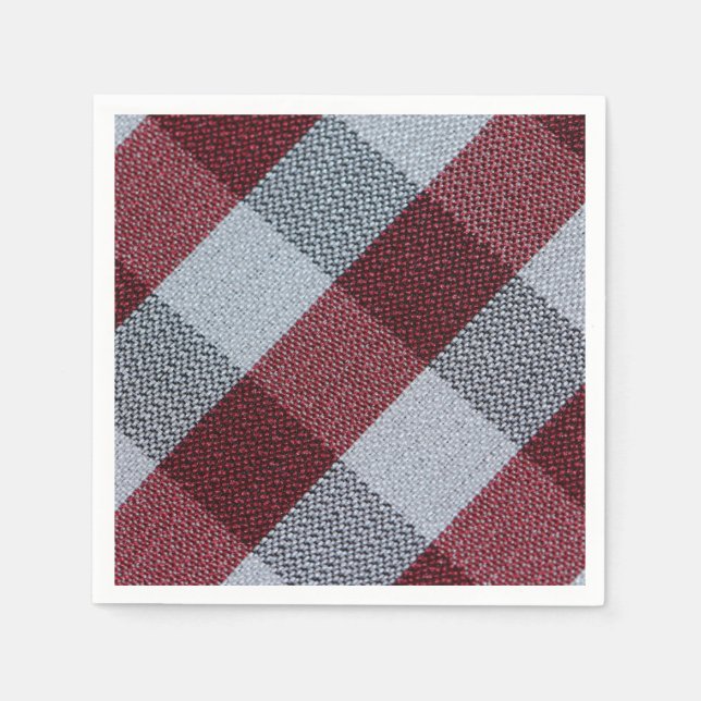 Christmas Red Buffalo Kariertes Muster Serviette (Vorderseite)