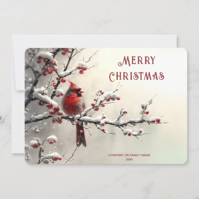 Christmas Red Cardinal Holiday Card Feiertagskarte (Vorderseite)