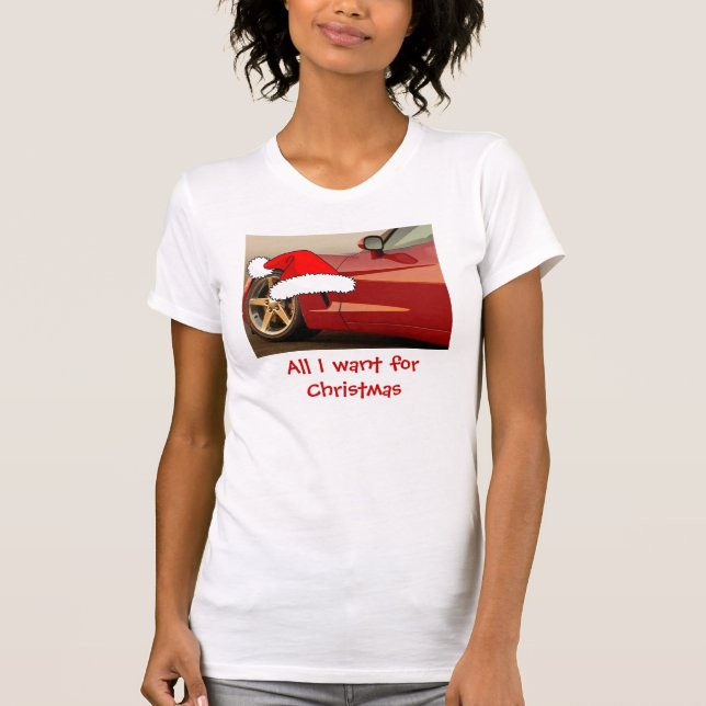 Christmas Red Corvette T-Shirt (Vorderseite)