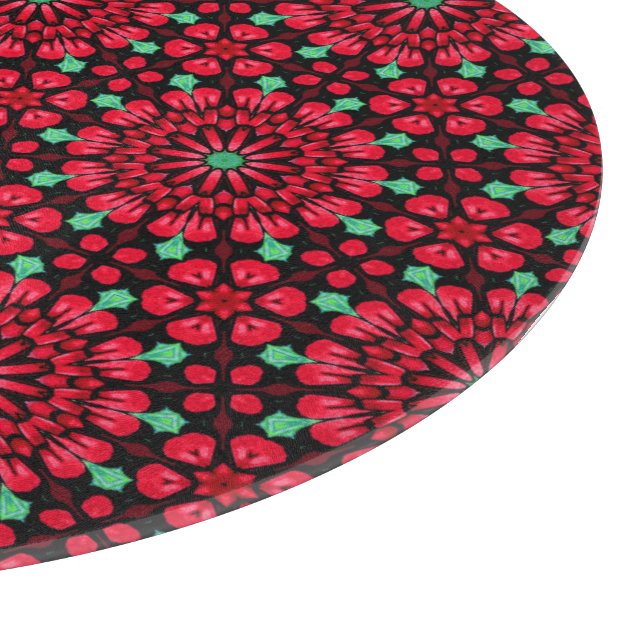 Christmas Red Floral Schneidebrett (Ecke)