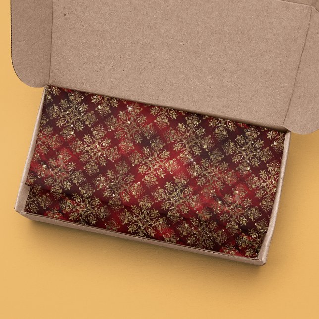 Christmas Red Gold Elegant Glam Seidenpapier (Von Creator hochgeladen)