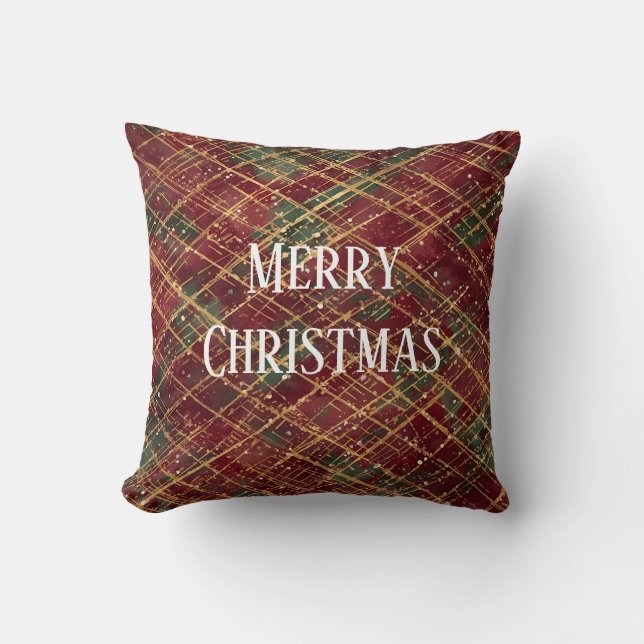 Christmas, Red Gold Green ,White Merry Christmas Kissen (Vorderseite)