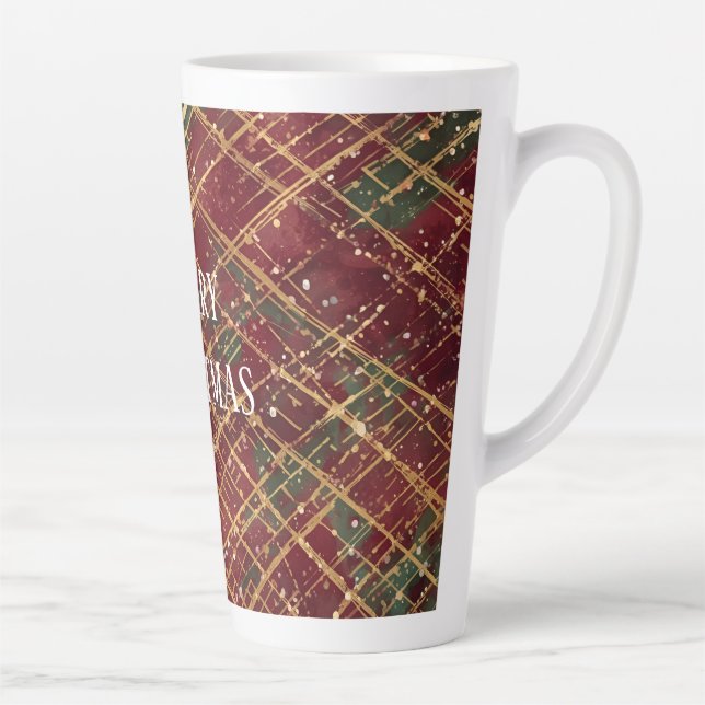 Christmas, Red Gold Green ,White Merry Christmas Milchtasse (Rechts)