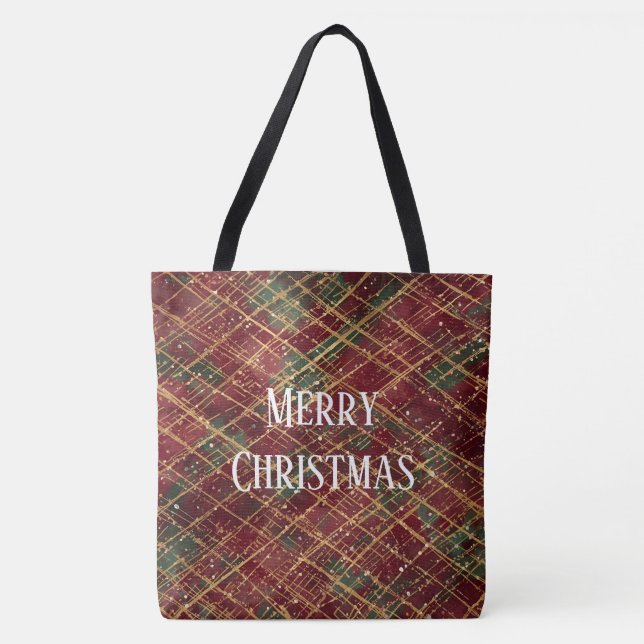 Christmas, Red Gold Green ,White Merry Christmas Tasche (Vorderseite)