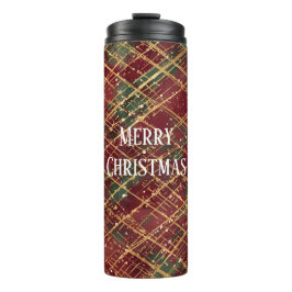Christmas, Red Gold Green ,White Merry Christmas Thermosbecher