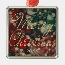 Christmas Red, Green, and Golds Ornament Aus Metall