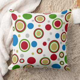 Christmas Red Green Blue Gold Silver Polka Dots Kissen