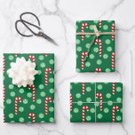 Christmas Red Green Candy Cane Geschenkpapier Set<br><div class="desc">Rote und grüne Candy Cane Packpapier Blätter für Weihnachten und Feiertag Geschenkverpackung.</div>