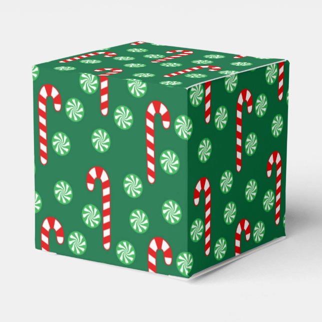 Christmas Red Green Candy Cane Geschenkschachtel (Rückseite)