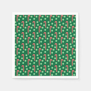 Christmas Red Green Candy Canes Serviette