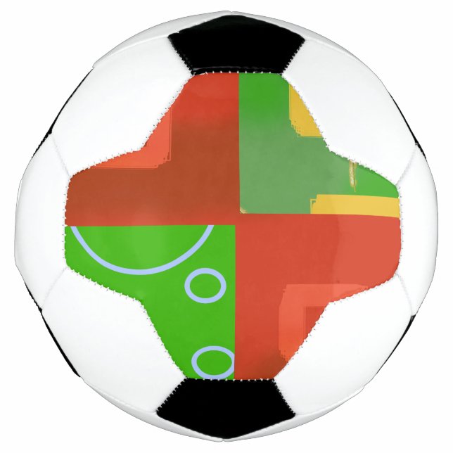 Christmas Red Green Geometric  Fußball (Vorderseite)