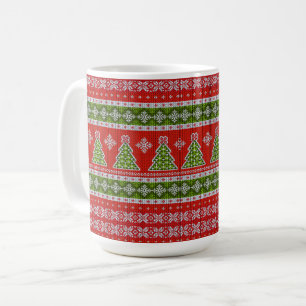 Christmas Red Green Holidays Trendy Kaffeetasse