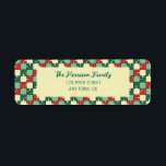 Christmas Red Green Puzzle Piece Geometric<br><div class="desc">Weihnachts Farbton Puzzle Stück Muster Rückkehr Adresse Etikett. Personalisieren Sie sie durch Hinzufügen Ihrer Informationen.</div>