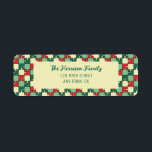Christmas Red Green Puzzle Piece Geometric<br><div class="desc">Weihnachts Farbton Puzzle Stück Muster Rückkehr Adresse Etikett. Personalisieren Sie sie durch Hinzufügen Ihrer Informationen.</div>
