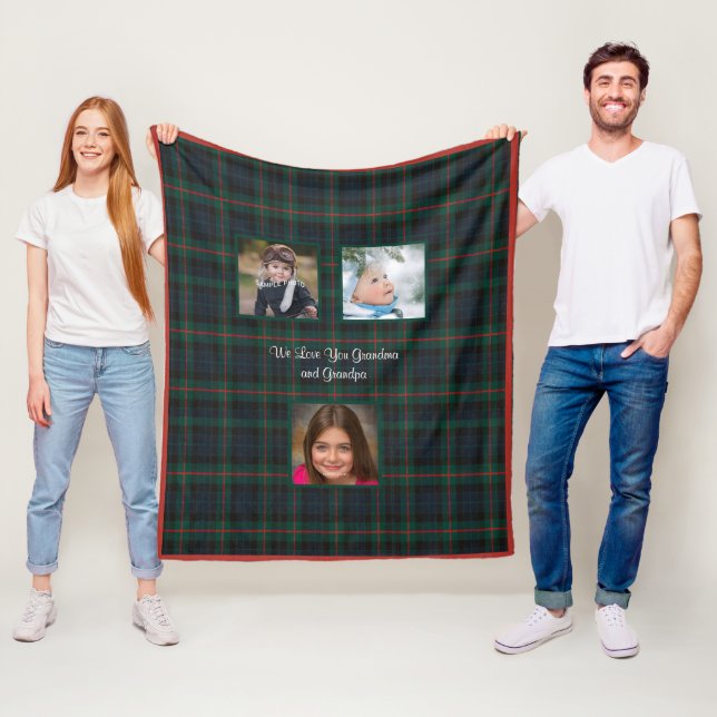 Christmas Red Green Tartan Kariert Oma Opa Fleecedecke (Beispiel)