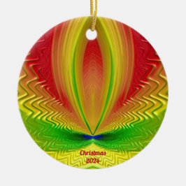 ~ CHRISTMAS Red Green Yellow 2024 Keramik Ornament