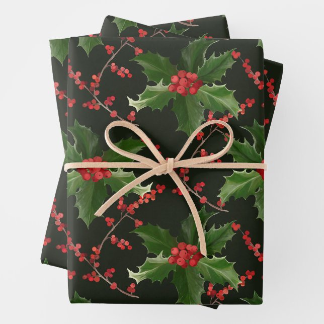 Christmas Red Holly Berry und Green Blätter (Beispiel)