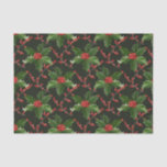 Christmas Red Holly Berry und Green Blätter Seidenpapier<br><div class="desc">Weihnachtsbeeren</div>