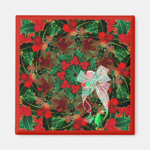 Christmas Red Holly Magnet