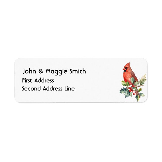 Christmas Red Kardinal Bird Holly Berry Art (Vorne)