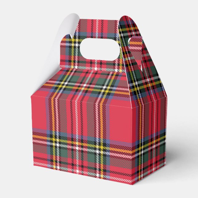 Christmas Red Kariert Gable Favor Geschenkschachtel (Vorderseite)