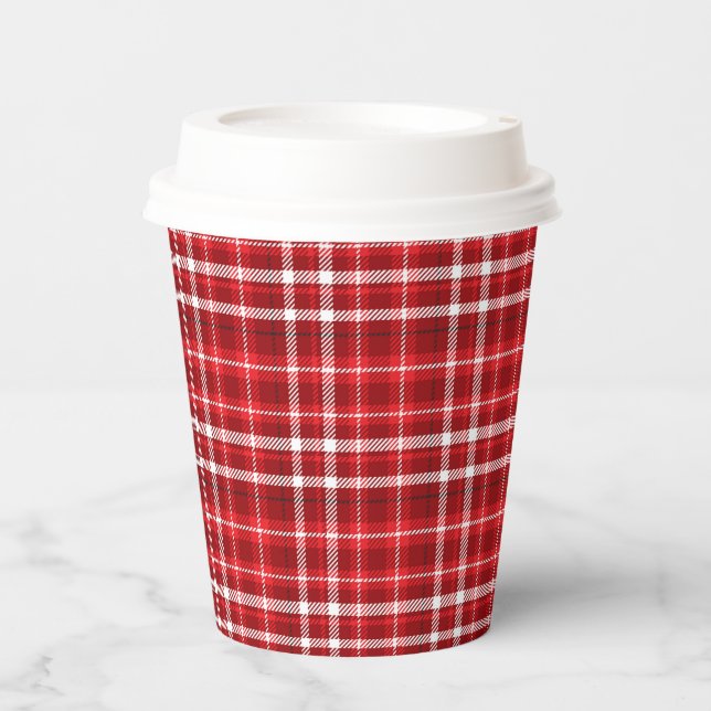 Christmas Red Kariert Pattern Design-62667 Pappbecher (Vorderseite)
