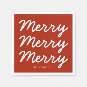 Christmas Red Merry Bright Serviette