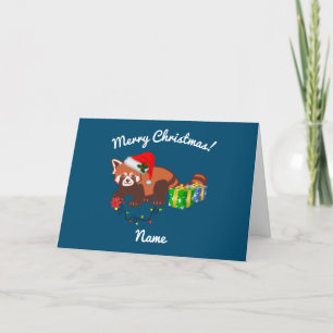 "Christmas Red Panda" geklappte Urlaubskarte Feiertagskarte