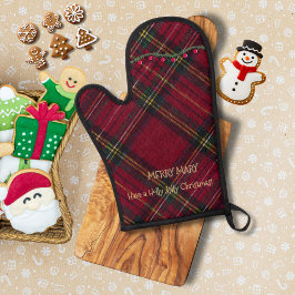 Christmas Red Plaid Ofenhandschuh