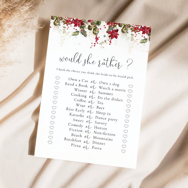 Christmas Red Poinsettia Brautparty Game (Von Creator hochgeladen)