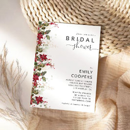 Christmas Red Poinsettia Bridal Dusche Einladung