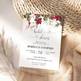 Christmas Red Poinsettia Bridal Dusche Einladung