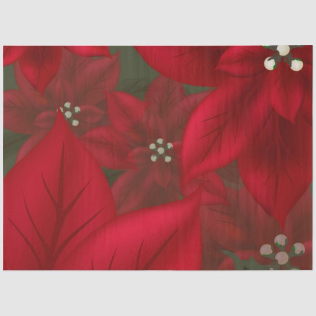 Christmas Red Poinsettia Decoupage Seidenpapier (Vorderseite)