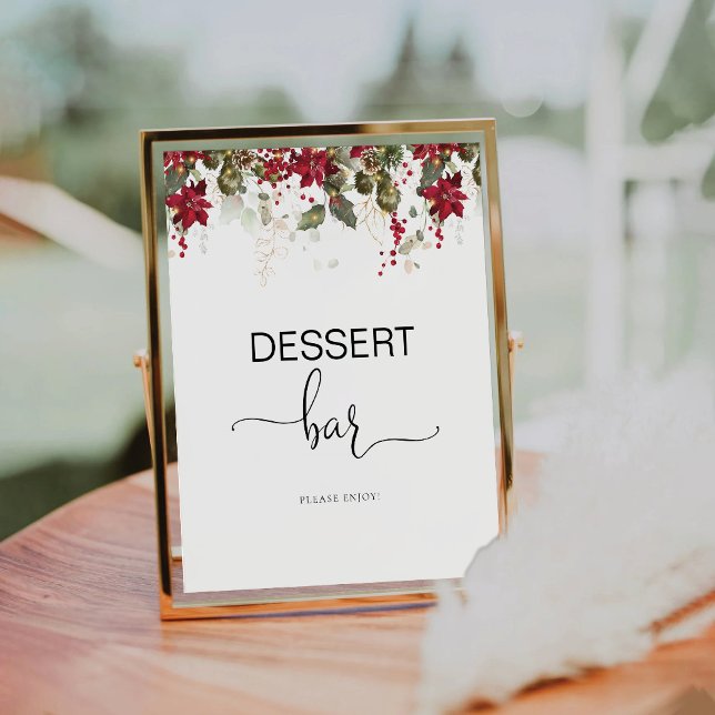 Christmas Red Poinsettia Dessert Bar Sign Sockelschild (Von Creator hochgeladen)