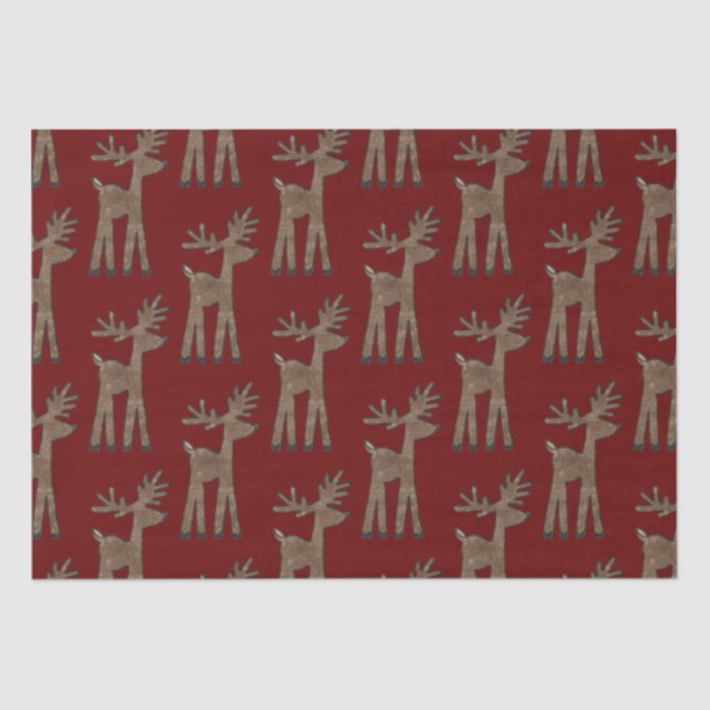 Christmas Red Reindeer Seidenpapier (Vorderseite)