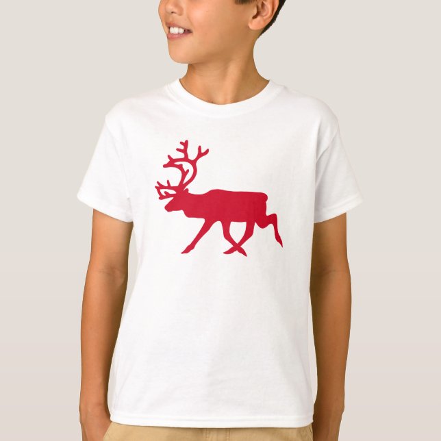 Christmas Red Reindeer T-Shirt (Vorderseite)